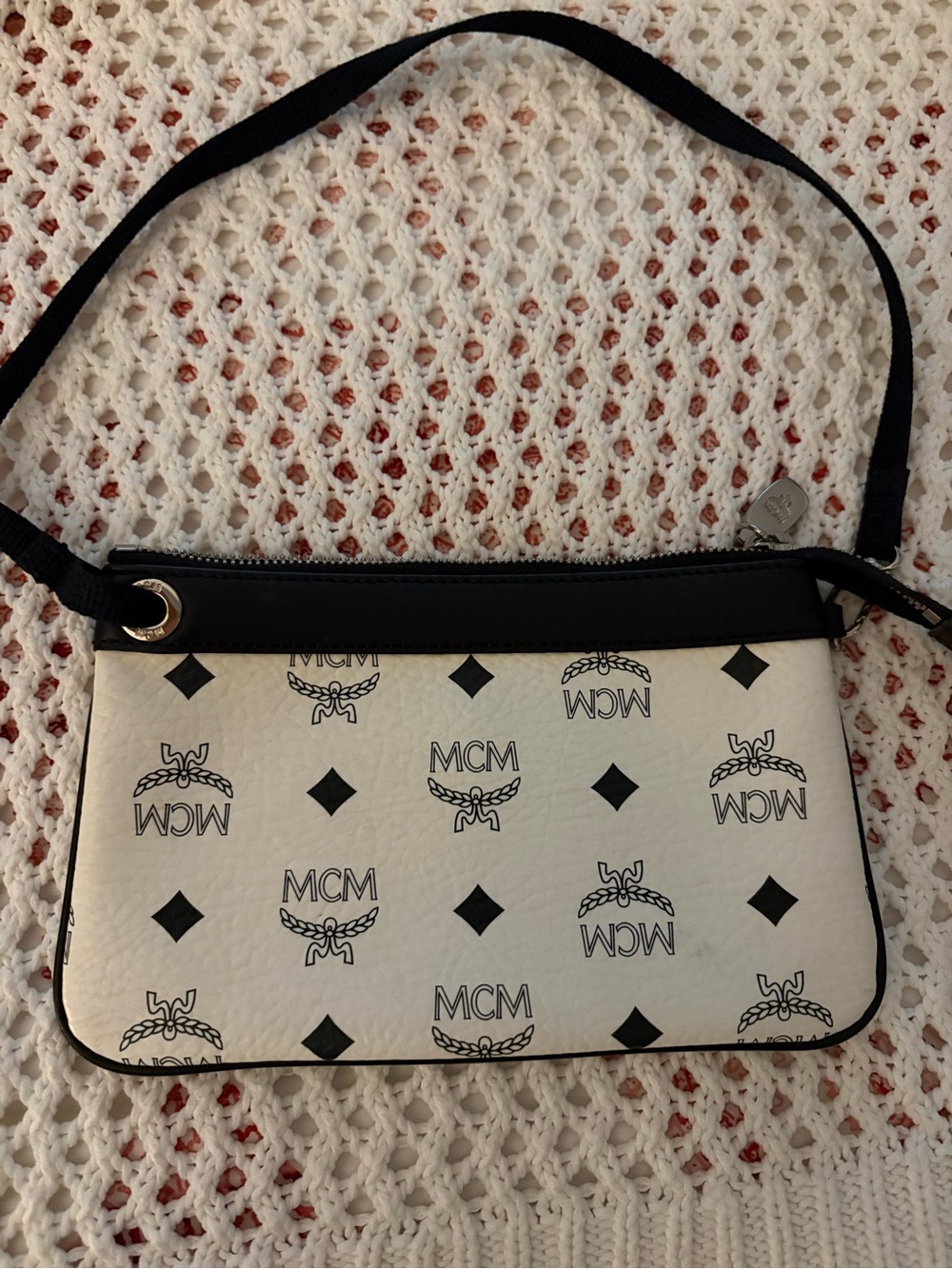 MCM White & Black pouch purse .Used